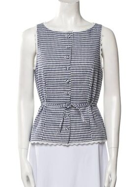 Christian Lacroix Navy/White Gingham Vest Size Medium